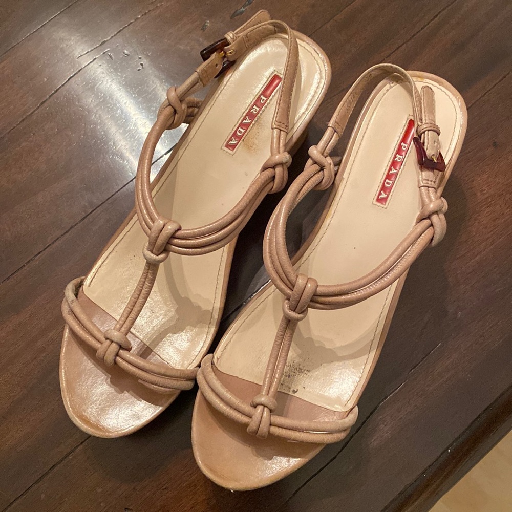 Prada cork wedges 39